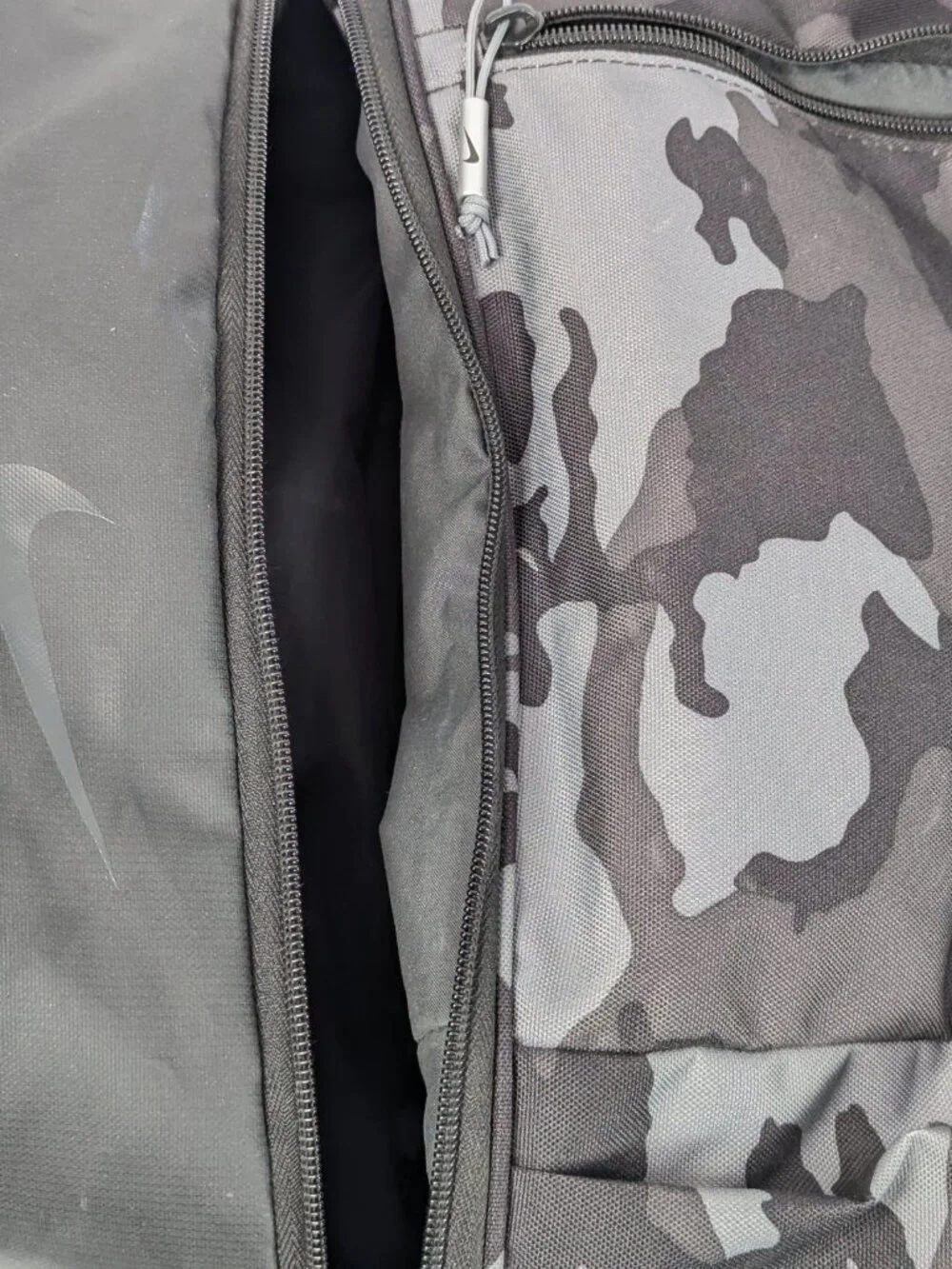 Nike Roll-Top Backpack Grey Camouflage Print with H2Go 20.9oz Stainless Bottle